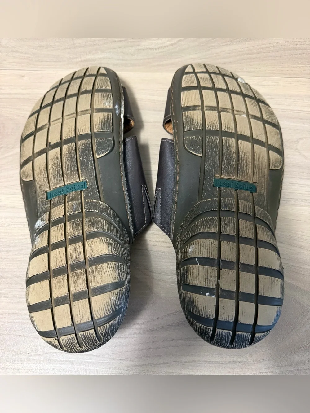 Josef Seibel Logan 21 Slide Sandals Men's Size 12/13 EU 46 Brown Leather Slip On